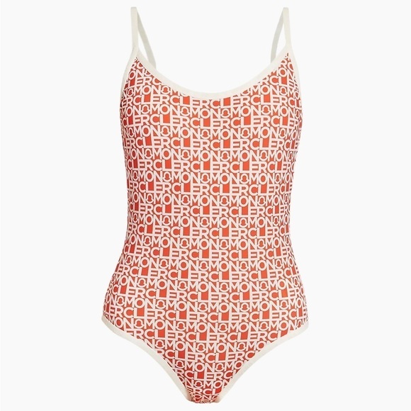 Moncler Other - Moncler Orange Logo Scoopback One-Piece Swimsuit Size Medium NWT